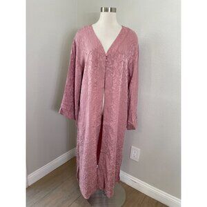 NEW Smash + Tess Womens M/L Disco Duster Retro Rose Long Sleeve Robe Pockets‎